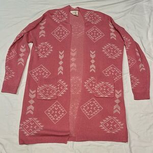 Pink and White Fantastic Fawn Long Cardigan